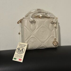 Valentino Orlandi Quilted Cream Mini Bag